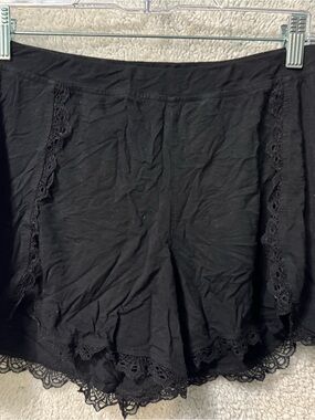 Soma Black Lace-Trim Sleep Shorts